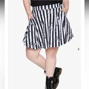 Hot Topic Beetlejuice Skater Mini Skirt Large Goth Punk Cosplay